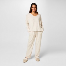 пижама,дамски,пижами,biba,biba,ribbed,pj,set,stone