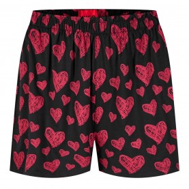 къси,панталони,дамски,пижами,hugo,nikka,heart,shorts,open,red