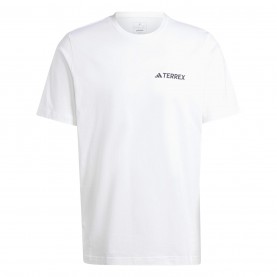 Тениска Adidas Terrex Mountain Graphic T-Shirt - White тениска,туристическо,облекло,мъжко,туристическо,облекло,adidas,terrex,mountain,graphic,t,shirt,white
