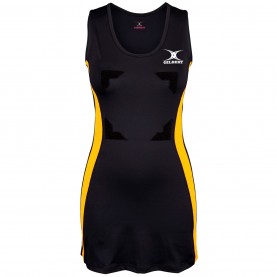 дамска,рокля,дамски,поли,и,рокли,нетбол,gilbert,eclipse,netball,dress,womens,black,gold