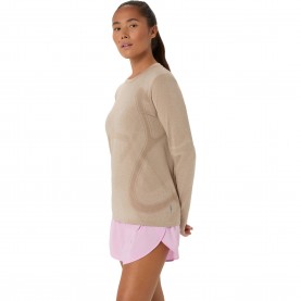 Тениска Asics Road SL LS Tee Ld63 - Greige тениска,дамски,облекла,за,бягане,лека,атлетика,asics,road,sl,ls,tee,ld63,greige