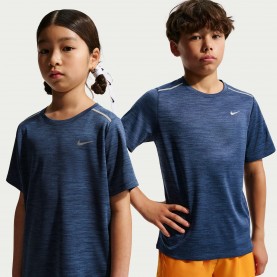 Nike Dri-FIT Miler Big Kids (Boys) Training Top - Navy/Silver мъжки,тениски,детски,тениски,облекла,за,бягане,лека,атлетика,nike,dri,fit,miler,big,kids,boys,training,top,navy,silver