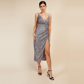 дамски,поли,и,рокли,little,mistress,mistress,sequin,wrapmididress,silver