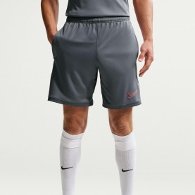 Мъжки къси панталони Nike Academy Shorts Mens - Grey/Hot Punch мъжки,къси,панталони,мъжки,къси,панталони,футболни,долнища,nike,academy,shorts,mens,grey,hot,punch
