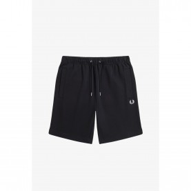 Поларени къси панталони Fred Perry Mens Fleece Jogger Shorts - Black 102 поларени,къси,панталони,мъжки,ежедневни,облекла,мъжки,къси,панталони,fred,perry,men,s,fleece,jogger,shorts,black,102