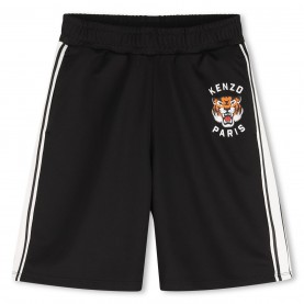 поларени,къси,панталони,детски,3/4,панталони,kenzo,kids',tiger,fleece,jogger,shorts,black,095