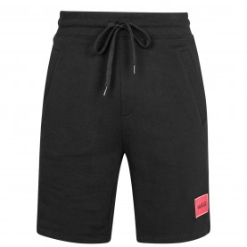 поларени,къси,панталони,мъжки,къси,панталони,hugo,men's,jogger,fleece,shorts,black,001