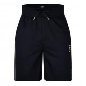 Поларени къси панталони Boss Mens Fleece Jogger Shorts - Black/Gold 001 поларени,къси,панталони,мъжки,горнища,с,качулка,мъжки,къси,панталони,boss,men,s,fleece,jogger,shorts,black,gold,001