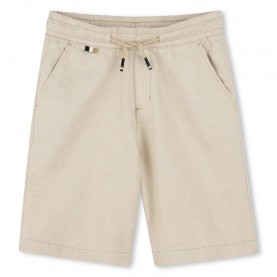 Поларени къси панталони Boss Kids Logo Fleece Jogger Shorts - Vanille 21C поларени,къси,панталони,boss,kids,logo,fleece,jogger,shorts,vanille,21c