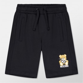 поларени,къси,панталони,детски,3/4,панталони,moschino,kids',fleece,jogger,shorts,black,60100
