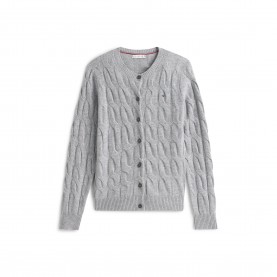 Дамска жилетка Tommy Hilfiger Womens Cable Cardigan - Mid Grey Heath дамска,жилетка,дамски,плетени,дрехи,tommy,hilfiger,women,s,cable,cardigan,mid,grey,heath