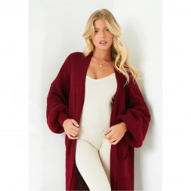 жилетка,дамски,плетени,дрехи,missy,empire,balloon,sleeve,knitted,cardigan,wine