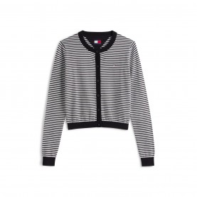 Жилетка Tommy Jeans Women's Cardigan - Black Stripe жилетка,дамски,плетени,дрехи,tommy,jeans,women's,cardigan,black,stripe