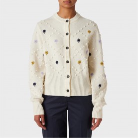 жилетка,дамски,плетени,дрехи,ps,paul,smith,embroidered,motif,cardigan,white