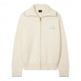 жилетка,дамски,плетени,дрехи,ps,paul,smith,women's,'happy',zipped,cardigan,white