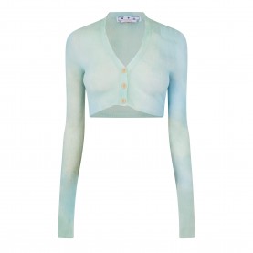 Дамска жилетка Off White Womens Tie Dye Cropped Long Sleeve V-Neck Cardigan - Light Blue дамска,жилетка,off,white,women,s,tie,dye,cropped,long,sleeve,v,neck,cardigan,light,blue