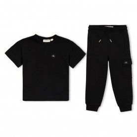 Calvin Klein Jeans Kids Terry Short Sleeve Set - CK Black BEH calvin,klein,jeans,kids,terry,short,sleeve,set,ck,black,beh