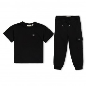 детски,3/4,панталони,calvin,klein,jeans,kids',terry,short,sleeve,set,ck,black,beh