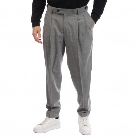 Панталони Boss Mens Perin Plts Double Breasted Straight Leg Trousers - Open Grey панталони,мъжки,панталони,тип,чино,boss,men,s,perin,plts,double,breasted,straight,leg,trousers,open,grey