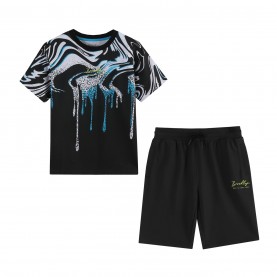 детска,тениска,studio,older,boys,swirl,tshirt,and,short,set,black