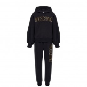 юношески,комплект,детски,3/4,панталони,moschino,stud,logo,tracksuit,set,juniors,black,60100