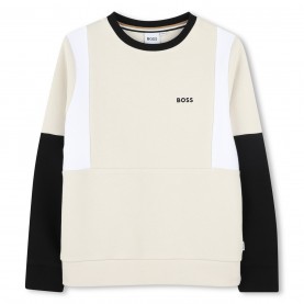 юношеска,блуза,детски,облекла,boss,colour,block,sweatshirt,juniors,vanille,21c