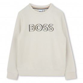 юношеска,блуза,детски,облекла,boss,bold,logo,sweatshirt,juniors,vanille,21c