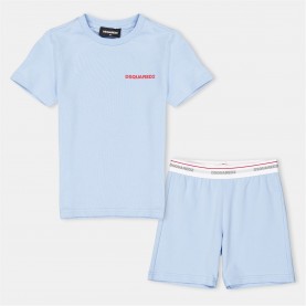тениска,детски,3/4,панталони,dsquared2,kids',logo,t,shirt,and,shorts,set,blue,dq827