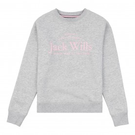 детска,блуза,детски,облекла,jack,wills,kids,girls,script,crew,neck,sweatshirt,grey,heather