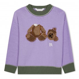 юношеска,блуза,детски,облекла,palm,angels,knitted,bear,sweater,juniors,lilac,brown