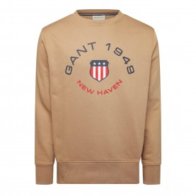 Gant Graph Crewneck Sn64 - CARAMEL BEIGE мъжки,горнища,с,качулка,gant,graph,crewneck,sn64,caramel,beige