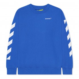 юношеска,блуза,детски,облекла,off,white,diag,crewneck,sweatshirt,juniors,blue,white