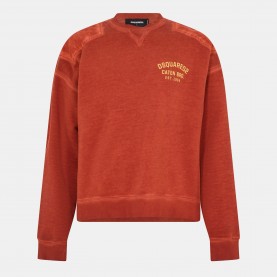 Блуза DSquared2 Mens Crew-Neck Crew Sweatshirt - Rust блуза,мъжки,горнища,с,качулка,dsquared2,men,s,crew,neck,crew,sweatshirt,rust