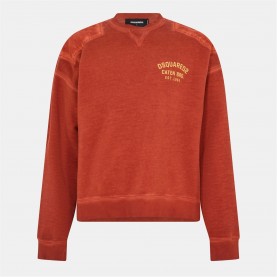 блуза,облекла,на,разпродажба,мъжки,ежедневни,облекла,мъжки,горнища,с,качулка,dsquared2,men's,crew,neck,crew,sweatshirt,rust