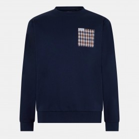 Блуза Aquascutum Check Pocket Sweatshirt - Navy блуза,мъжки,горнища,с,качулка,aquascutum,check,pocket,sweatshirt,navy