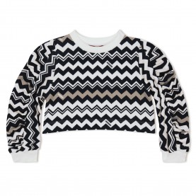 Блуза Missoni Kids Zigzag Crew Sweatshirt - black/white блуза,missoni,kids,zigzag,crew,sweatshirt,black,white