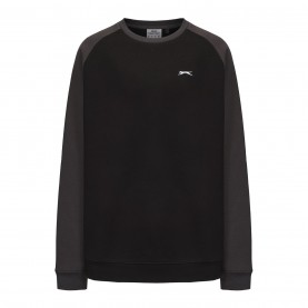 поларена,блуза,мъжки,блузи,slazenger,fleece,contrast,crew,sweatshirt,men,black,charcoal