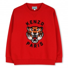 Детска блуза Kenzo Unisex Kids Tiger Embroidered Crew Sweatshirt - Red 968 детска,блуза,kenzo,unisex,kids,tiger,embroidered,crew,sweatshirt,red,968