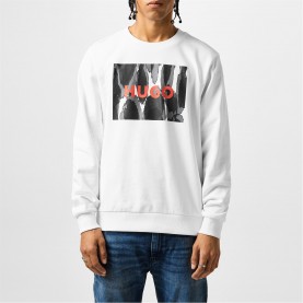 блуза,мъжки,ежедневни,облекла,мъжки,горнища,с,качулка,hugo,cotton,terry,sweatshirt,white