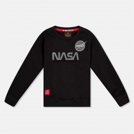 Блуза Alpha Industries NASA Ref Crew Neck Sweater - Black 03 блуза,детски,3/4,панталони,alpha,industries,nasa,ref,crew,neck,sweater,black,03