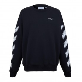 Блуза Off White Mens Skate Relaxed Fit Crew Sweatshirt - Black-White блуза,мъжки,ежедневни,облекла,мъжки,горнища,с,качулка,off,white,men,s,skate,relaxed,fit,crew,sweatshirt,black,white