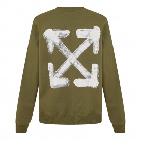 Блуза Off White Mens Skate Relaxed Fit Crew Sweatshirt - Green Moss блуза,мъжки,ежедневни,облекла,мъжки,горнища,с,качулка,off,white,men,s,skate,relaxed,fit,crew,sweatshirt,green,moss