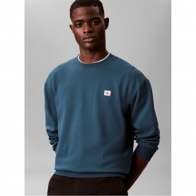 блуза,облекла,на,разпродажба,мъжки,ежедневни,облекла,мъжки,горнища,с,качулка,calvin,klein,jeans,men's,woven,box,crew,sweatshirt,navy,teal