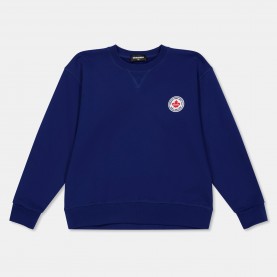 Блуза DSquared2 Kids DSQ Logo Crew Sweatshirt - Blue DQ865 блуза,dsquared2,kids,dsq,logo,crew,sweatshirt,blue,dq865