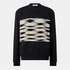 блуза,облекла,на,разпродажба,мъжки,ежедневни,облекла,мъжки,горнища,с,качулка,missoni,men's,crew,neck,sweatshirt,black,beige