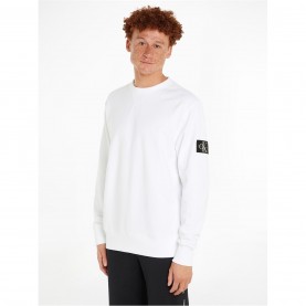 блуза,мъжки,ежедневни,облекла,мъжки,горнища,с,качулка,calvin,klein,jeans,badge,crew,sweatshirt,bright,white