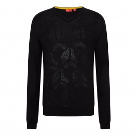 Мъжки пуловер Puma Kinitted Graphic Jumper Mens - Black мъжки,пуловер,мъжки,блузи,puma,kinitted,graphic,jumper,mens,black