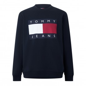 Tommy Jeans TJ Reg Big Flag Crew Sn64 - Dark Blue мъжки,горнища,с,качулка,мъжки,ежедневни,облекла,tommy,jeans,tj,reg,big,flag,crew,sn64,dark,blue