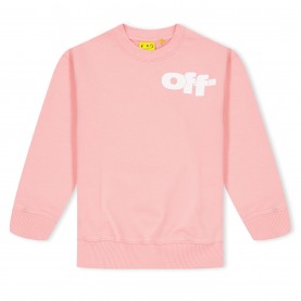 риза,с,дълъг,ръкав,детски,3/4,панталони,off,white,kids',logo,cotton,long,sleeve,crew,sweatshirt,pink,wht,3001