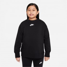 детска,поларена,блуза,детски,облекла,nike,sportswear,club,fleece,big,kids',(girls'),crew,(extended,size),sweatshirt,girls,black,white